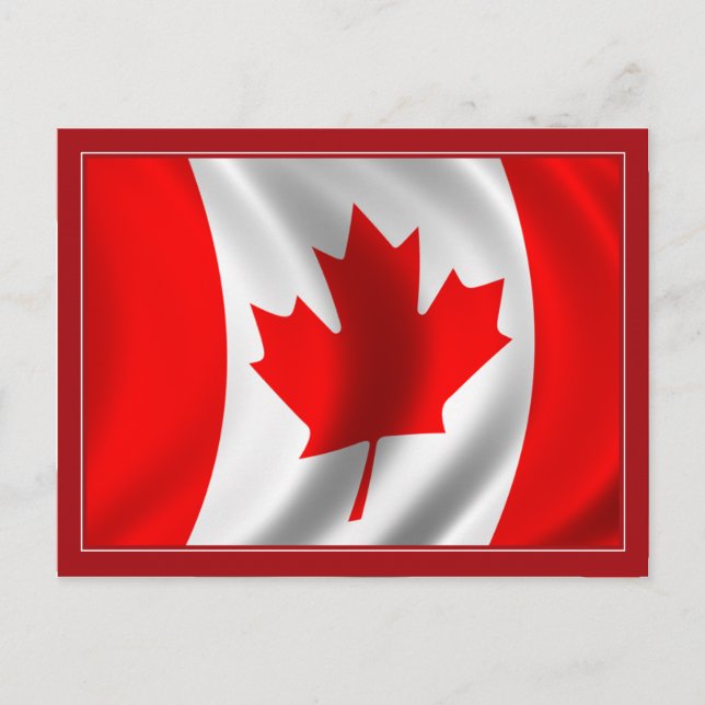 Postal Bandera canadiense ondeando (Anverso)