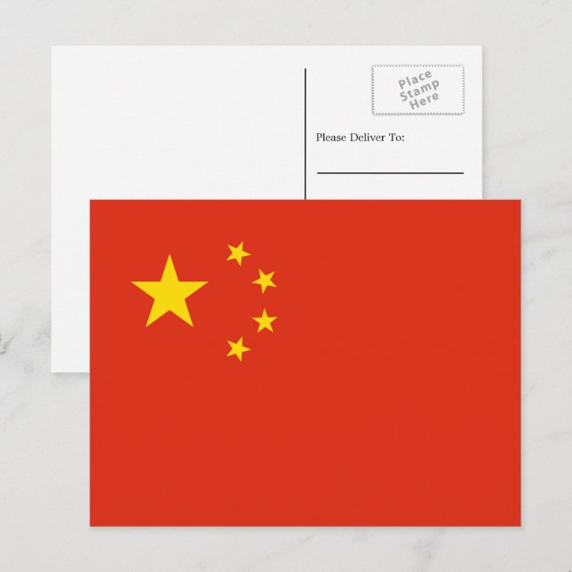 Postal Bandera china, bandera de China (Anverso / Reverso)