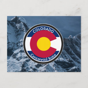 Postal Bandera circular de Colorado