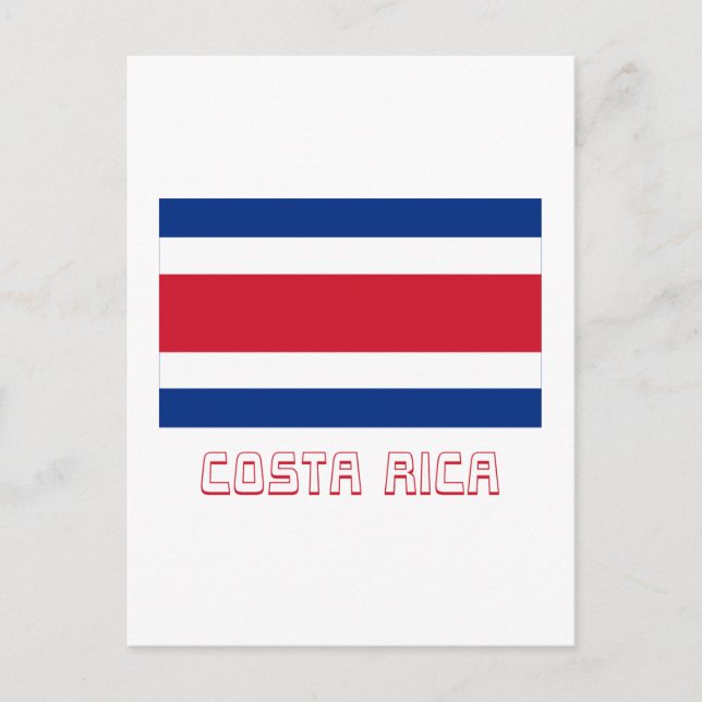 Postal Bandera Civil de Costa Rica con nombre (Anverso)