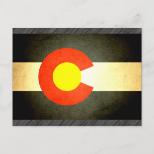 Postal Bandera Colorado besada por Sun