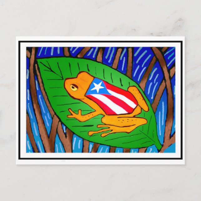 Postal Bandera coqui (Anverso)