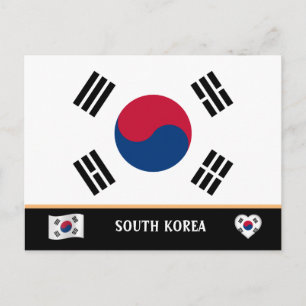Postal Bandera coreana y viajes a Corea del Sur