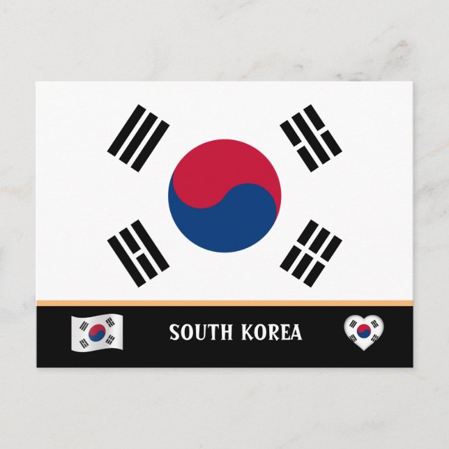 Postal Bandera coreana y viajes por Corea del Sur (Anverso)