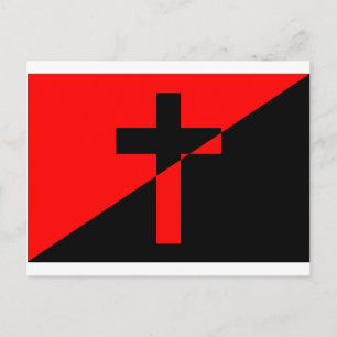 Postal Bandera cristiana anarquista anárquica