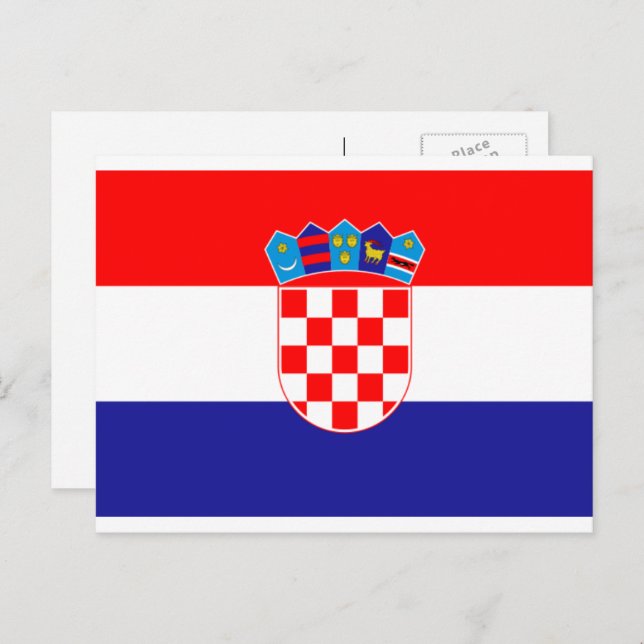 Postal Bandera croata, Bandera de Croacia (Anverso / Reverso)