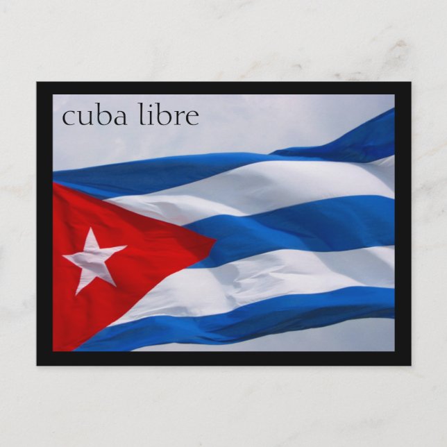 Postal bandera cubana (Anverso)
