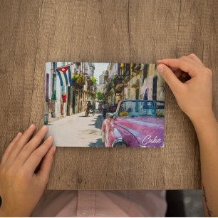 Postal Bandera cubana de La Habana: agua de viaje