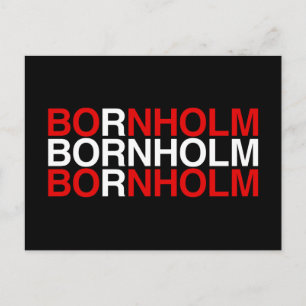 Postal Bandera danesa de BORNHOLM