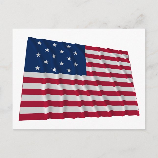 Postal Bandera de 15 estrellas (Anverso)