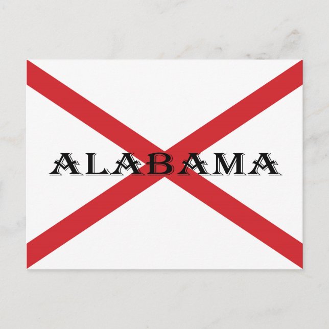 Postal Bandera de Alabama y cartel pc arco4 (Anverso)