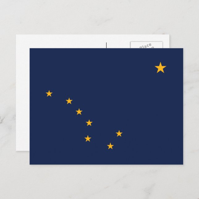 Postal Bandera de Alaska, bandera de Alaska (Anverso / Reverso)
