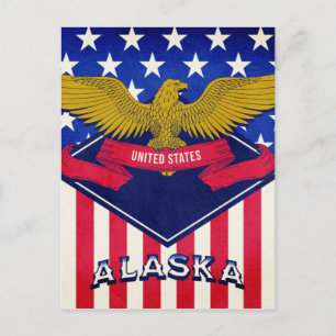 Postal Bandera de Alaska USA