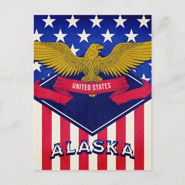 Postal Bandera de Alaska USA (Anverso)