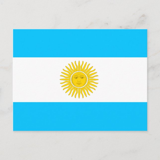 Postal Bandera de alta calidad de Argentina (Anverso)
