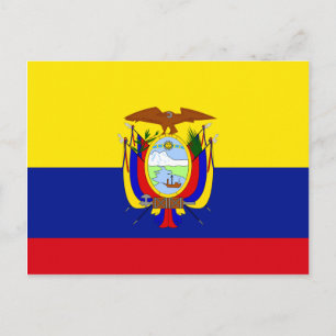 Postal Bandera de alta calidad de Ecuador