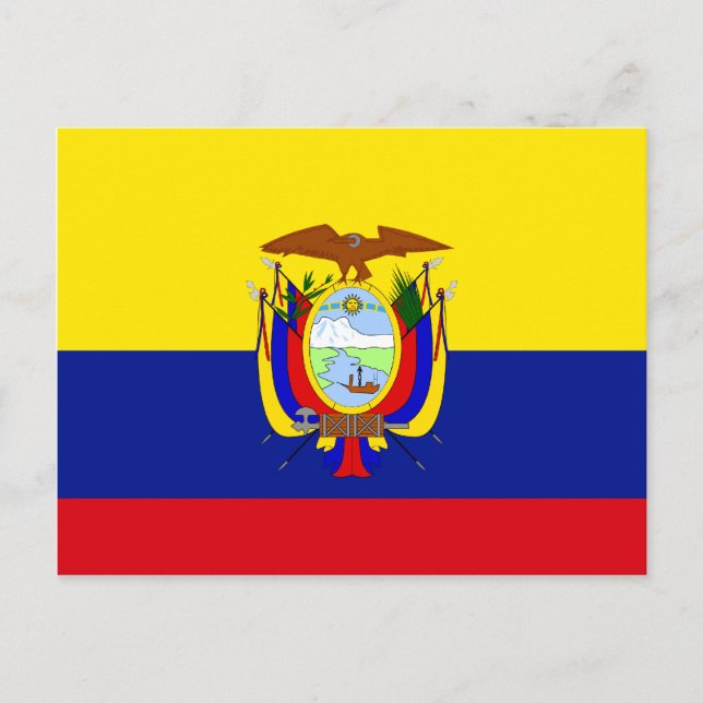 Postal Bandera de alta calidad de Ecuador (Anverso)