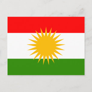 Postal Bandera de alta calidad de Kurdistán