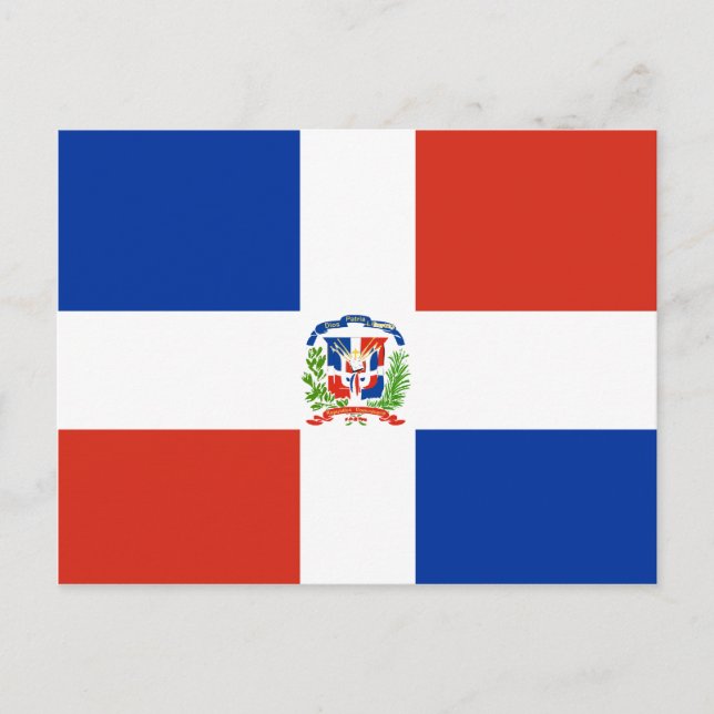 Postal Bandera de alta calidad de República Dominicana (Anverso)