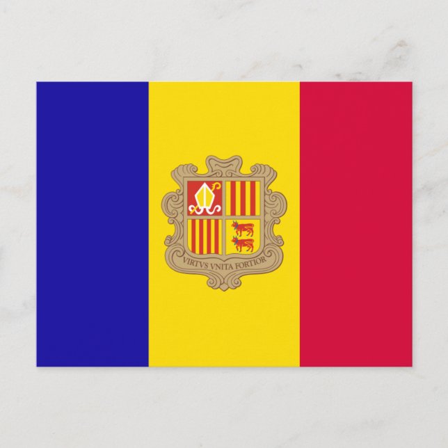 Postal bandera de Andorra (Anverso)