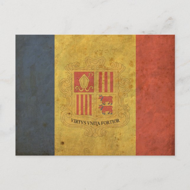 Postal Bandera de Andorra de época (Anverso)