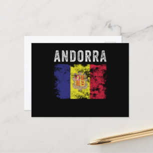 Postal Bandera de Andorra en peligro - Bandera andorrana
