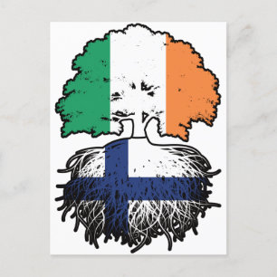 Postal Bandera de árboles finlandesa irlandesa de Finland