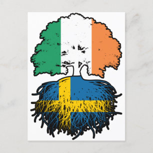 Postal Bandera de árboles sueca de Irlanda irlandesa
