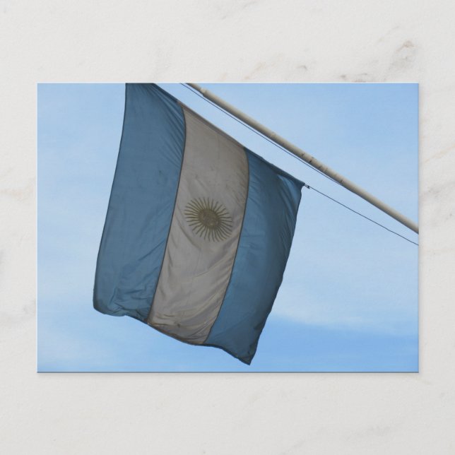 Postal bandera de Argentina (Anverso)