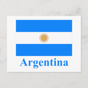 Postal Bandera de Argentina con nombre