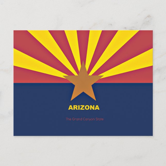 Postal Bandera de Arizona con eslogan (Anverso)