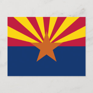 Postal Bandera de Arizona: Poniendo a Star Sun, el Estado