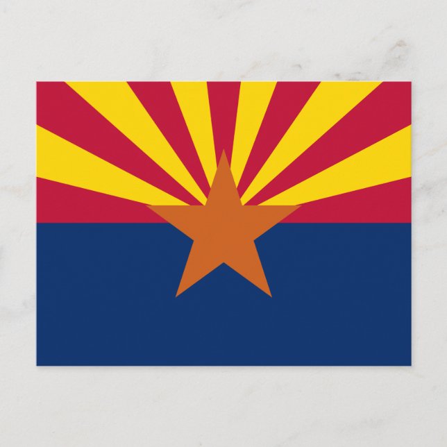 Postal Bandera de Arizona: Poniendo a Star Sun, el Estado (Anverso)