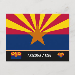 Postal Bandera de Arizona y estado de Arizona EE. UU. /vi