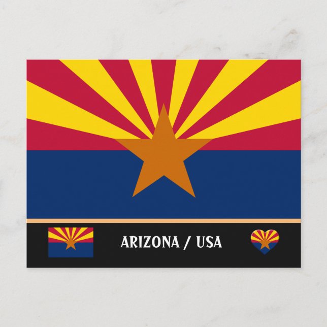 Postal Bandera de Arizona y Estado de Arizona Estados Uni (Anverso)
