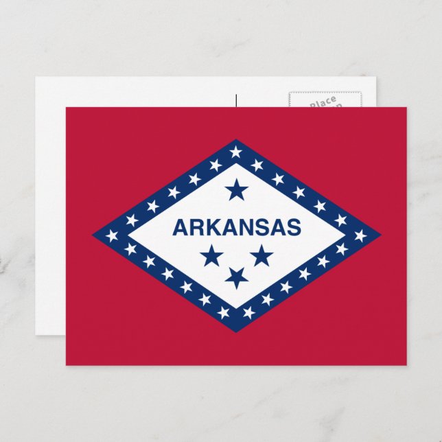 Postal Bandera de Arkansan, Bandera de Arkansas (Anverso / Reverso)