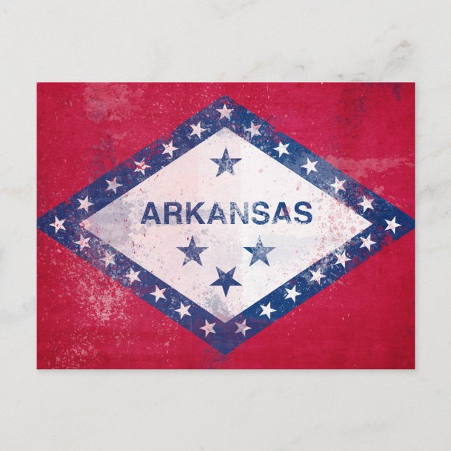 Postal Bandera de Arkansas con problemas (Anverso)