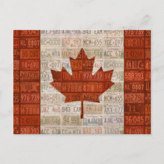Postal Bandera De Arte De Placa De Licencia De Canadá