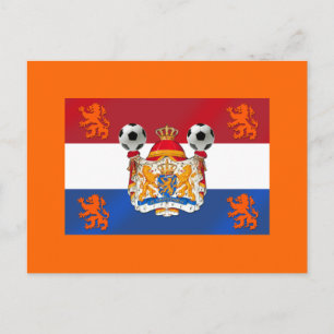 Postal Bandera de arte holandés de fútbol