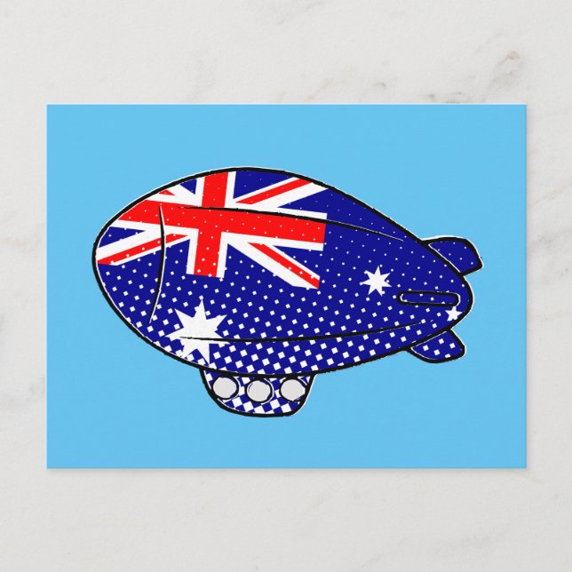 Postal Bandera De Australia Blimp De Globo En Personaliza (Anverso)