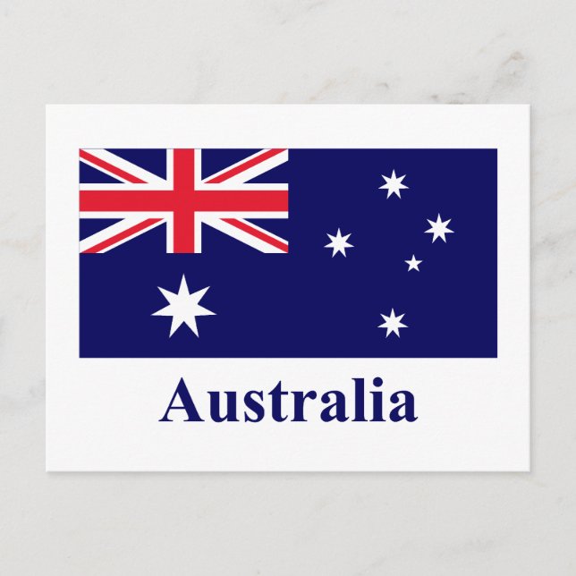 Postal Bandera de Australia con nombre (Anverso)