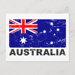 Postal Bandera de Australia Vintage