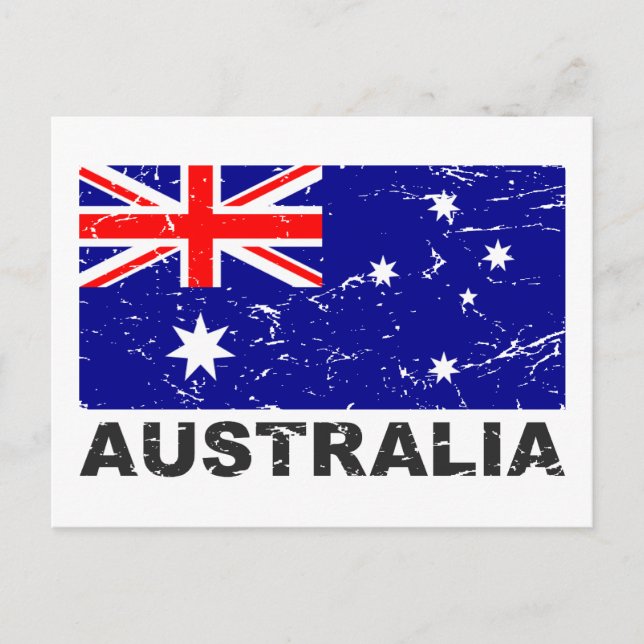 Postal Bandera de Australia Vintage (Anverso)
