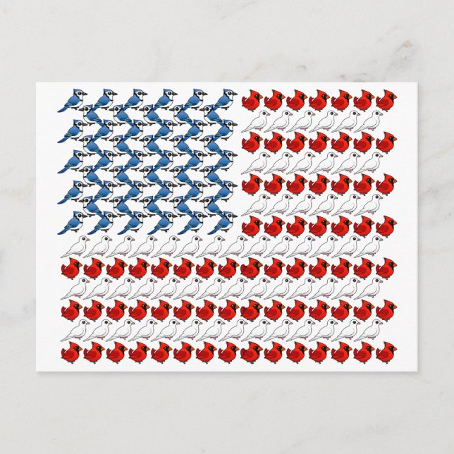Postal Bandera de Aves de Estados Unidos (Anverso)