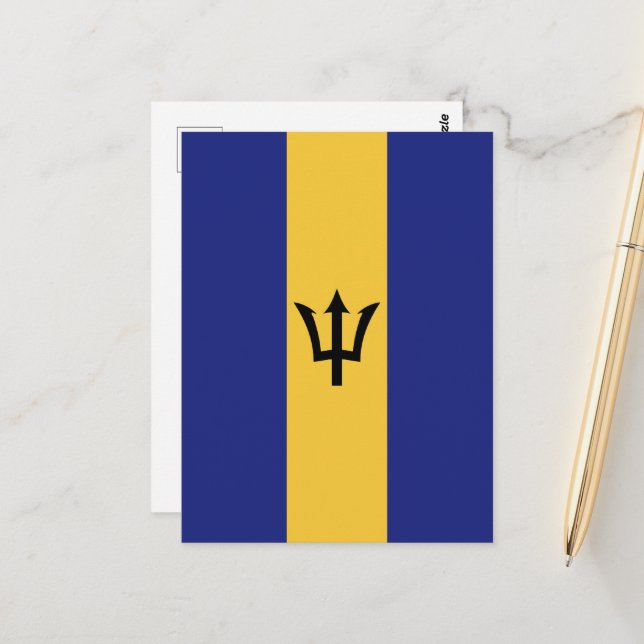 Postal Bandera de Barbados (Anverso/Reverso In Situ)