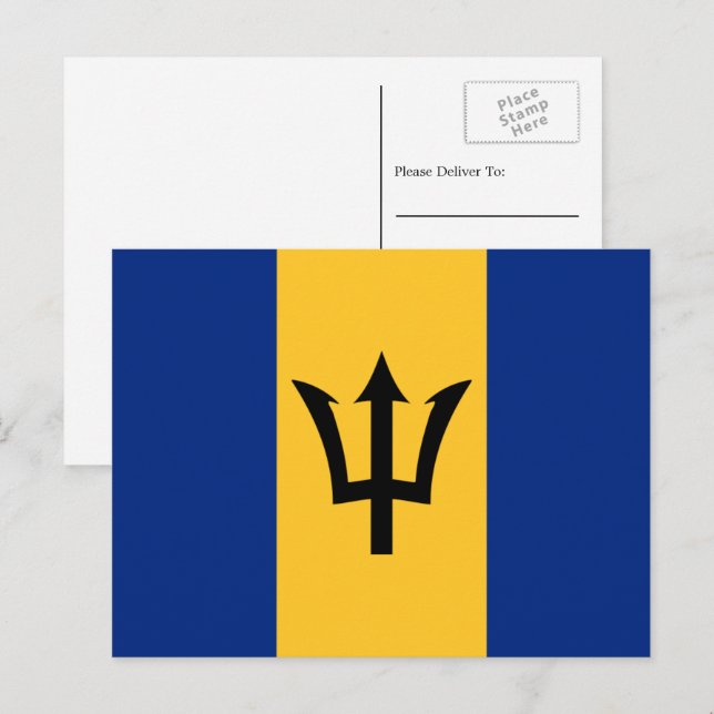 Postal Bandera de Barbados, bandera de Barbados (Anverso / Reverso)