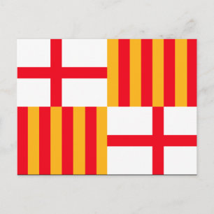 Postal Bandera de Barcelona