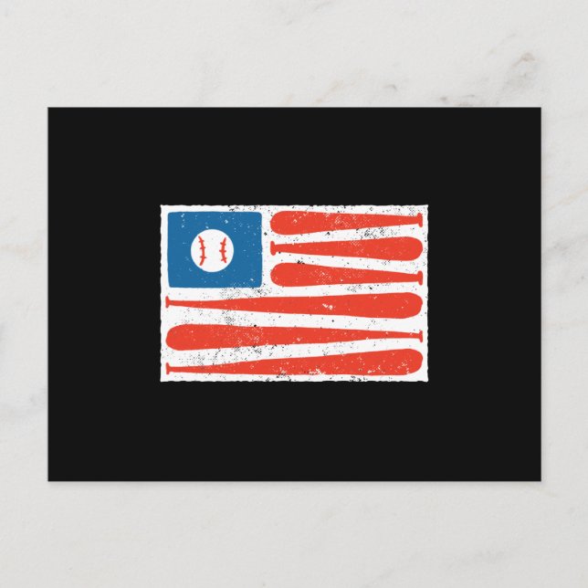 Postal Bandera de beisbol americano (Anverso)