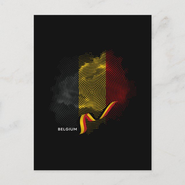 Postal bandera de Bélgica (Anverso)