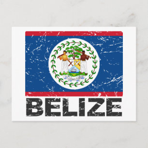 Postal Bandera de Belice Vintage